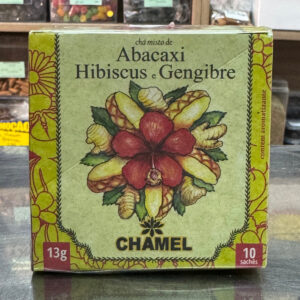 10 Sachê Chá Misto Abacaxi, Hibiscus e Gengibre Chamel 13g