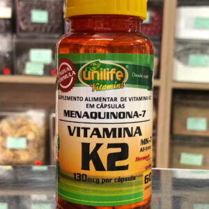 Vitamina K2 (menaquinona-7) 130mcg 60cáps 500mg Unilife