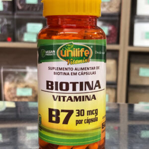 Vitamina B7 (Biotina) 30mcg 60cáps 500mg Unilife
