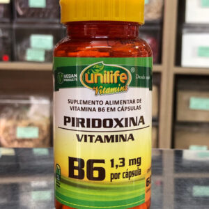 Vitamina B6 (Piridoxina) 1,3mg 60cáps 500mg Unlife