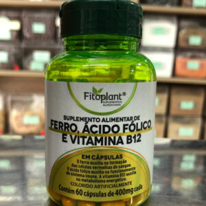 Ferro, Ácido Fólico e Vitamina B12 60cáps 400mg Fitoplant