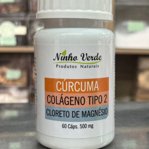 Cúrcuma + Colágeno Tipo 2 + Cloreto Magnésio 60Cáps 500mg NinhoVerde