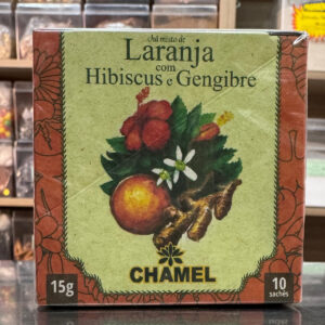 10 Sachê Chá Misto Laranja c/ Hibisco e Gengibre Chamel 13g