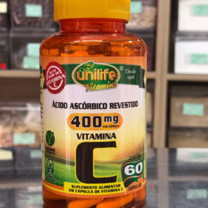 Vitamina C (Ácido Ascórbico Revestido) 400mg 60cáps 750mg Unilife