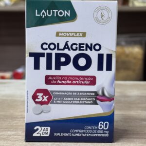 Colágeno Tipo II MOVIFLEX + MSM + Ácido Hialurônico 650mg 60 Comprimidos Lauton