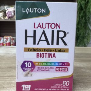 Hair Lauton Biotina + Vitaminas 60 Comprimidos 500mg Lauton