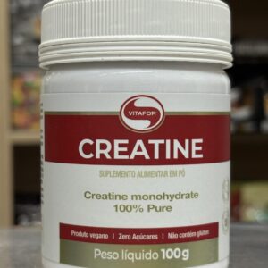 Creatina Monohidratada Vitafor 100g – 100% Pura, Vegana e Sem Açúcar