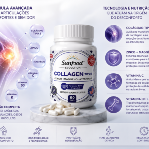 Collagen Tipo 2 Sunfood (60 cápsulas)